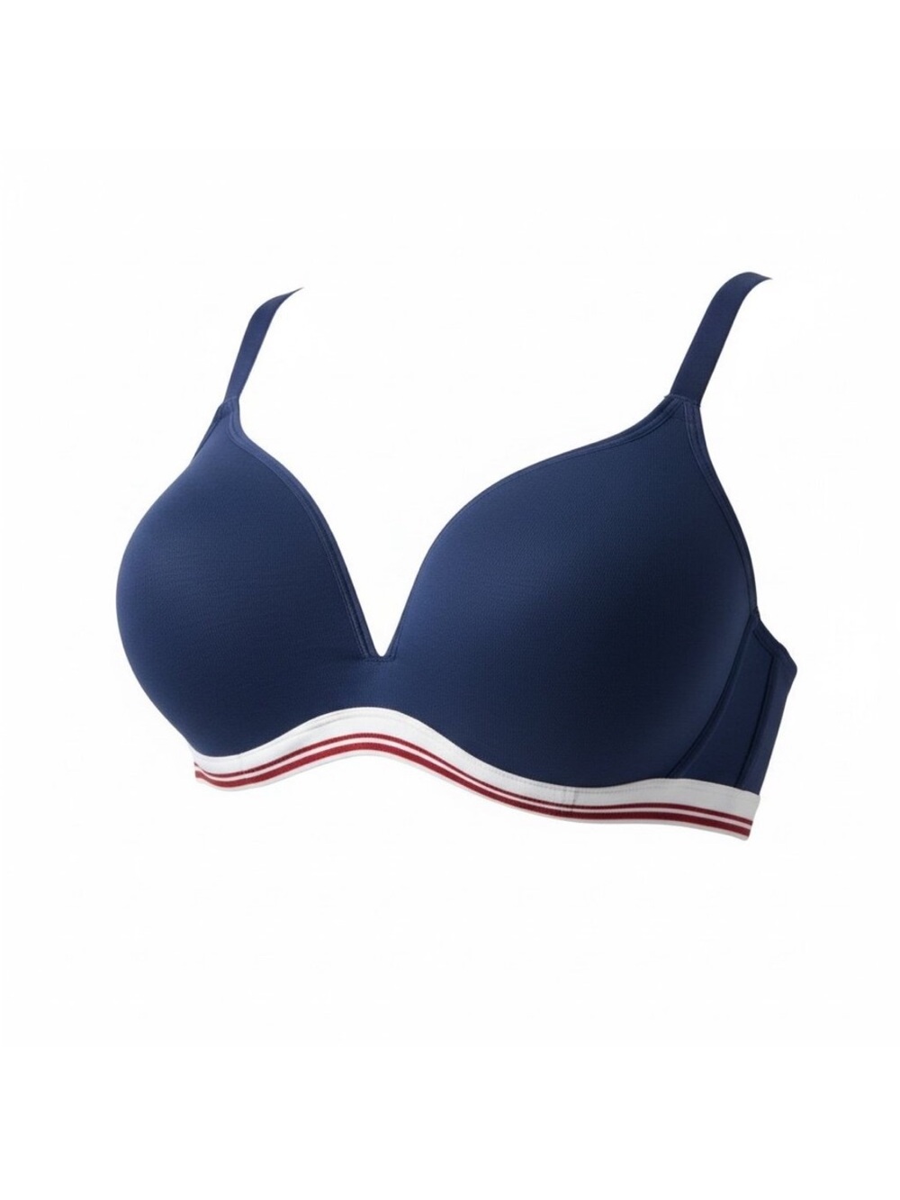 Hanes Wireless Navy Triangle Bralette with Striped Underband
You get 3 - Picture 3 of 5